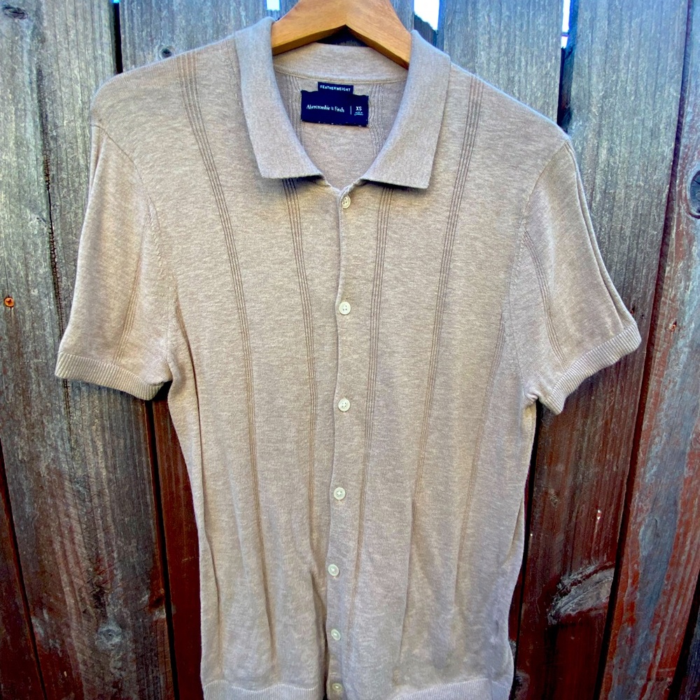 Knit button up shirt